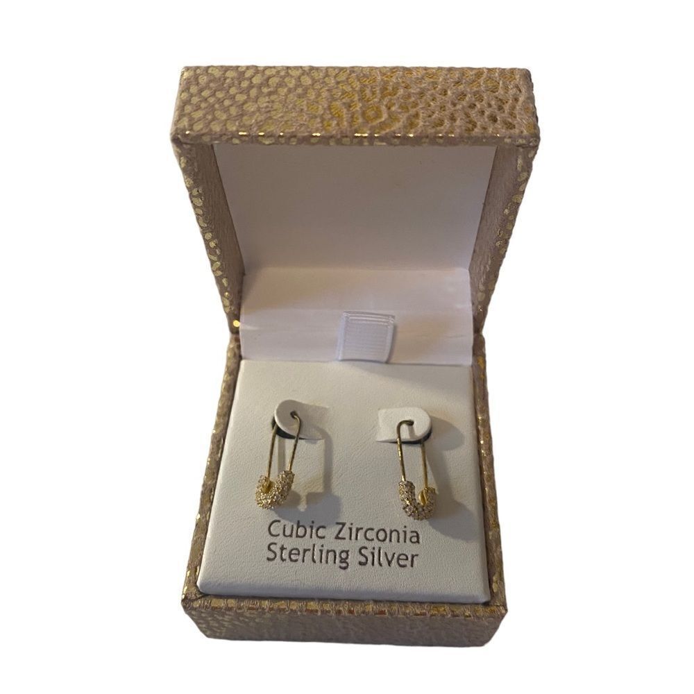 Nanette Lepore Sterling Silver Cubic Zirconia Gold Toned w/ Pave Crystals.